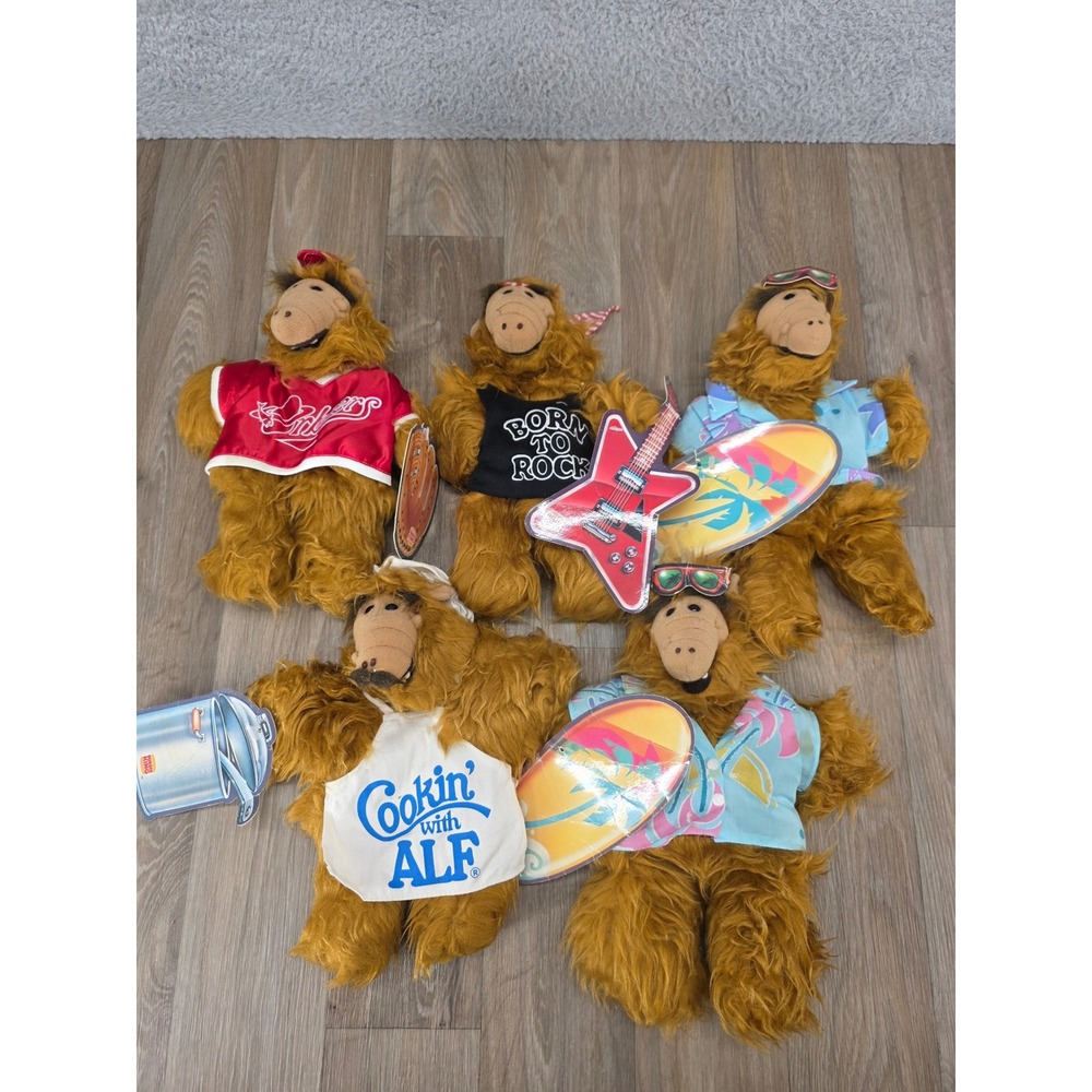 Vintage Burger King ALF Hand Puppets Lot 5 1980s Fast Food Toys Mixed Styles